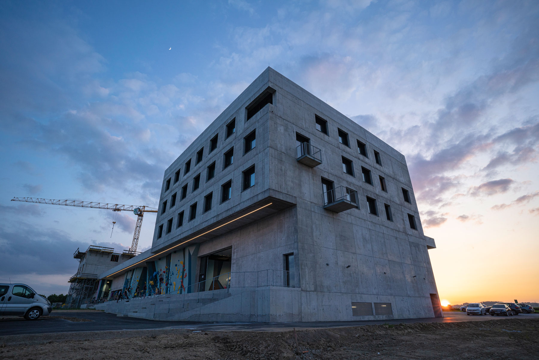 Hotel, Bouldering Gym Combo Built From the Ground Up in Austria