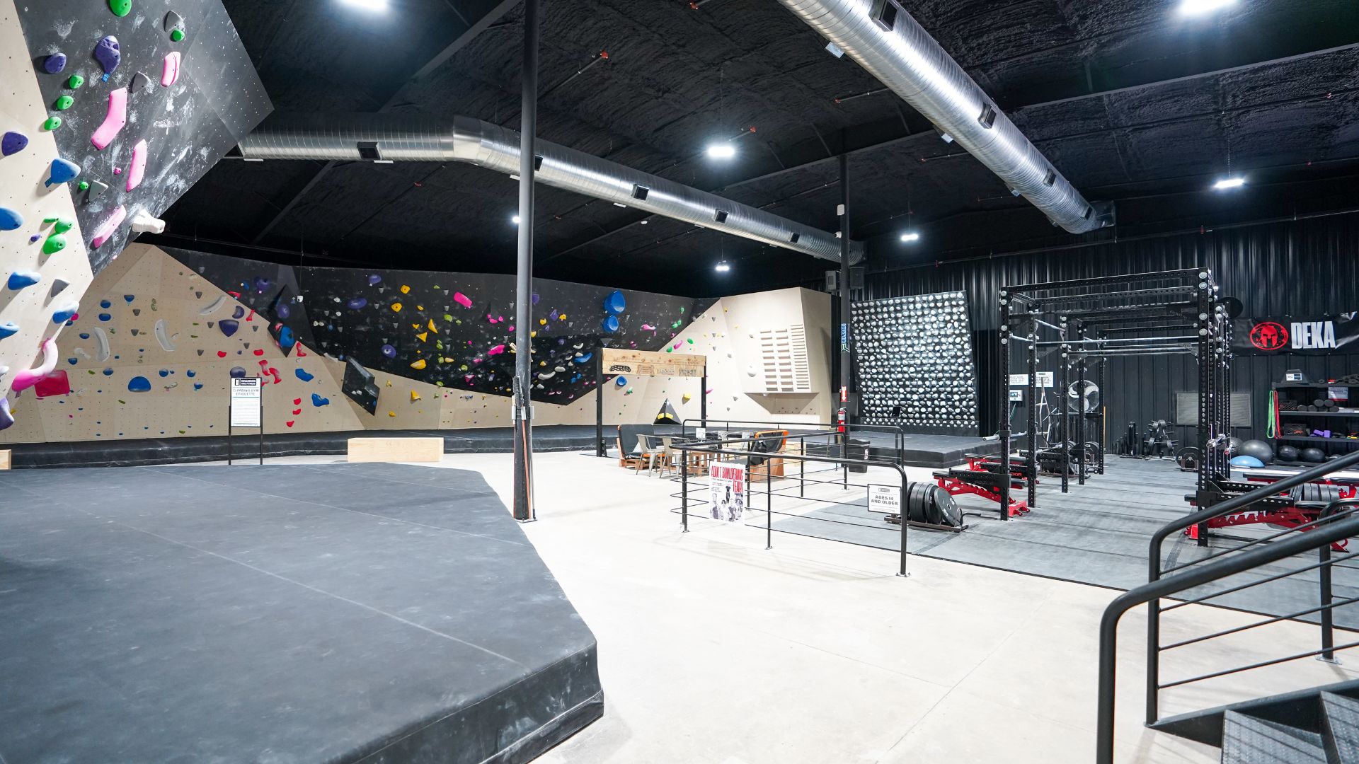 Built-To-Suit Bouldering Gym in Texas Offers Adult Team and Fitness Amenities