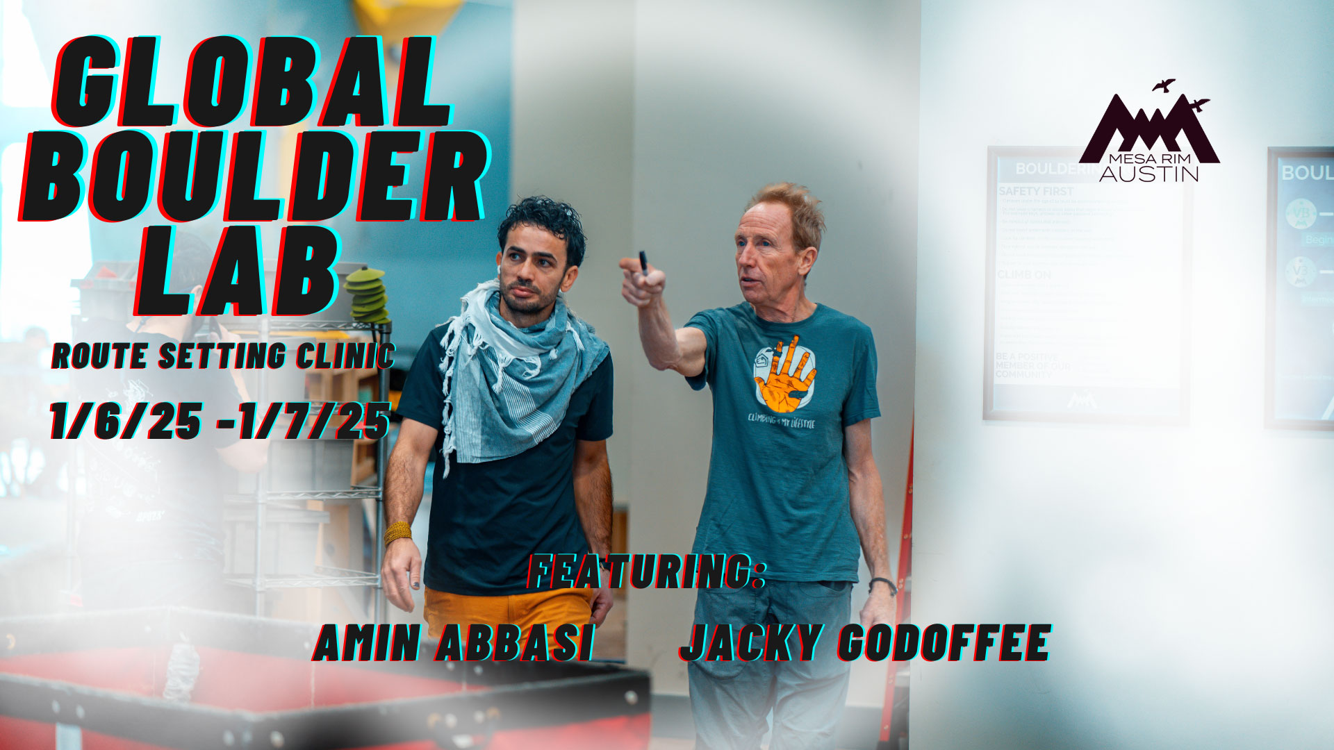 Join the Global Boulder Lab: Route Setting Clinic at Mesa Rim Austin on Jan 6-7