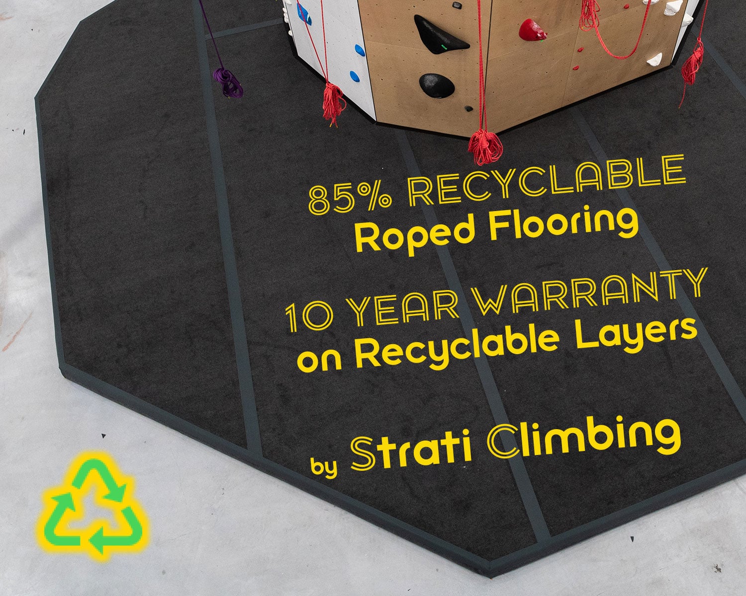 New Recyclable Roped Flooring by Strati Climbing