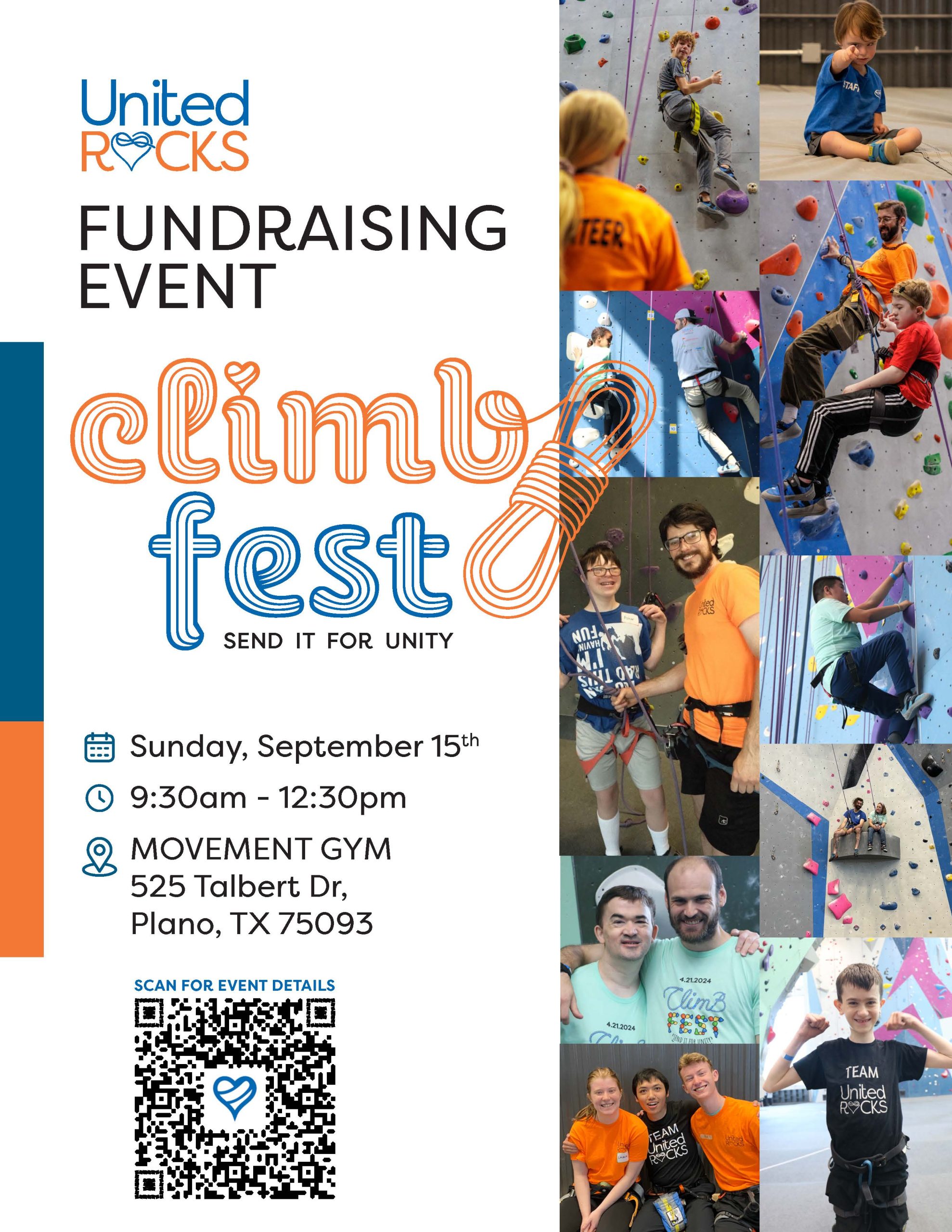 Sponsors Requested for United Rocks “Climb Fest” on Sept 15